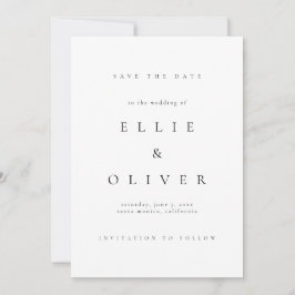 Convites Boho Elegante Negro e Branco Salvar Data II