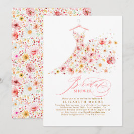 Convites Boho Elegante Wildflower Blush Chá de panela Flora