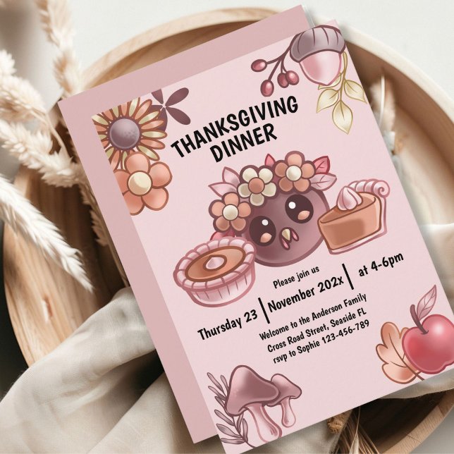 Convites Boho em cores quentes Janto de Ação de Graças (Criador carregado)