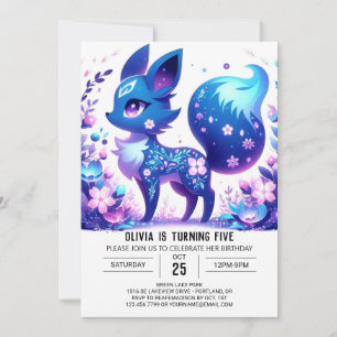 Convites Boho Encantado Fox Digital Birday