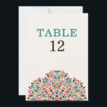 Convites Boho Ethnic Botanical Wedding Table Number<br><div class="desc">Beautiful invitations and stationery for special occasions and festivals are available in both physical and digital formats. We can extend any design into matching items such as RSVP cards,  labels,  envelopes,  and more. Customization is available upon request. Looking forward to hearing from you!</div>