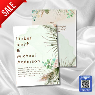 Convites BoHO Eucalyptus Pampas Grass Casamento Greenery