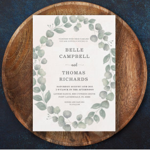 Convites Boho Eucalyputus Sage & Orange Weditation