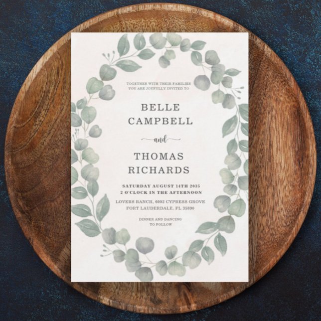 Convites Boho Eucalyputus Sage & Orange Weditation (Criador carregado)