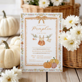 Convites Boho Fall Chá de fraldas para Menina de Pumpkin