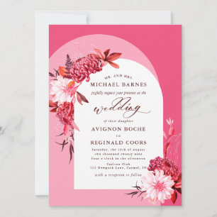 Convites Boho Fall Floral Pink Arch Casamento Fotográfico