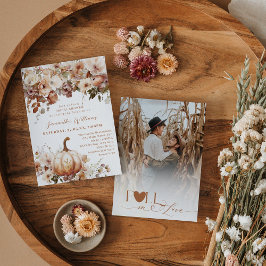Convites Boho Fall Floral Rustic Photo Chá de panela