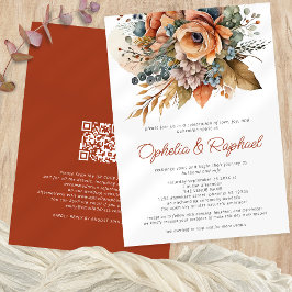 Convites Boho Fall Florals Terracotta Bohemian Wedding