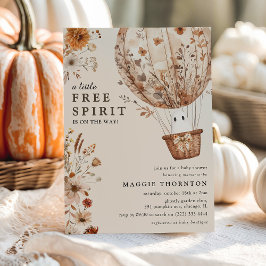 Convites Boho Fall Ghost Wildflower Halloween Chá de fralda