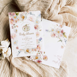 Convites Boho Fall Pumpkin Girl Chá de fraldas