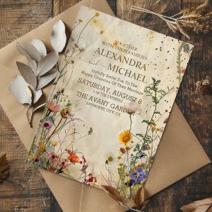 Convites Boho Fall Wildflower Wedding
