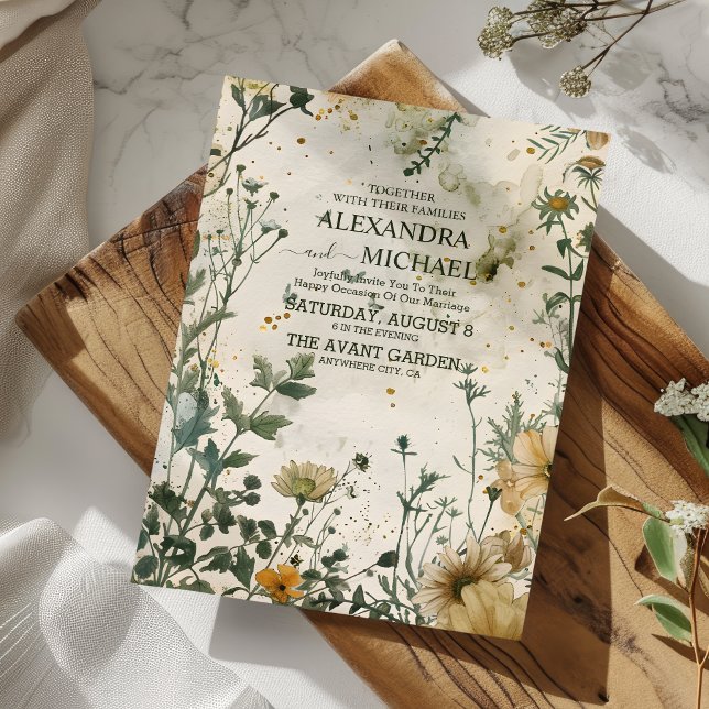 Convites Boho Fall Wildflower Wedding (Criador carregado)