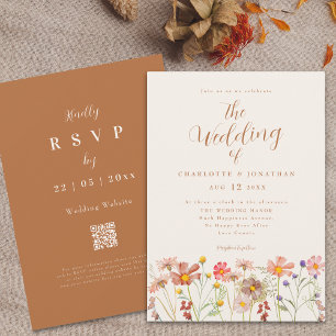 Convites Boho Fall Wildflower Wedding