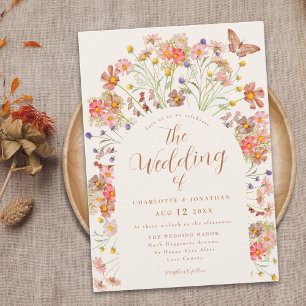 Convites Boho Fall Wildflower Wedding