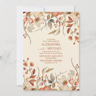 Convites Boho Fall Wildflower Wedding