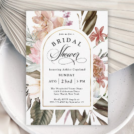 Convites Boho Fantasy Watercolor Chá de panela Floral