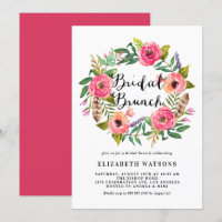 Boho Feather Floral Rosa Wreath Bridal Brunch