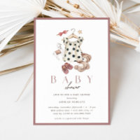 Boho Feminine Girls Rustic Chá de fraldas Vintage