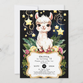 Convites Boho Fiesta Llama Birthday