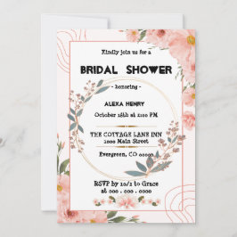Convites boho floral aquarelas,menina bebê