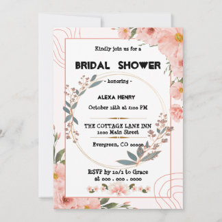 Convites boho floral aquarelas,menina bebê