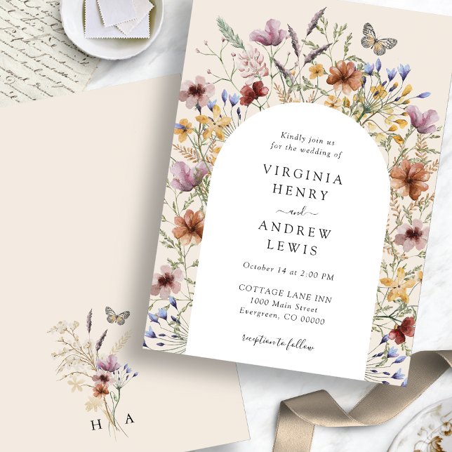 Convites Boho Floral Arch Invitation (Boho Floral Arch Wedding Invitation
)