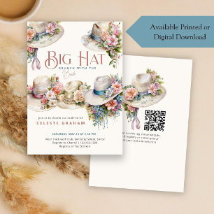 Convites Boho Floral Big Hats Derby Bridal Brunch