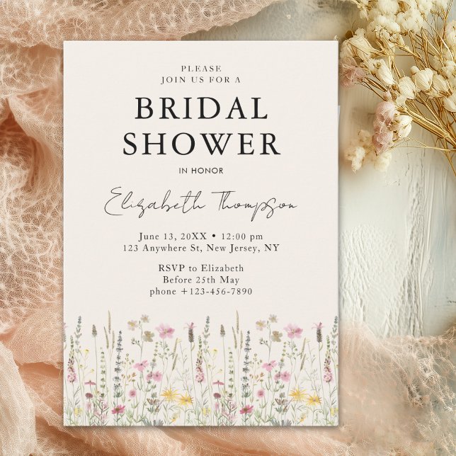 Convites "Boho Floral Bliss Bridal Shower  (Criador carregado)
