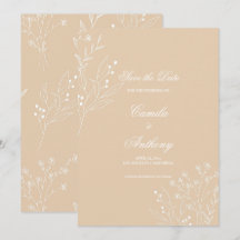 Boho Floral Boho Casado de Cantinho Branco Beige