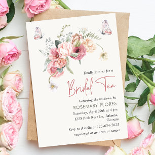Convites Boho Floral Bridal Tea Brodal Chá