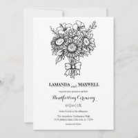 Boho Floral Buquê com Friso