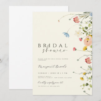 Convites Boho Floral Chá de panela, Wildflower