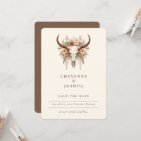 Boho Floral Cow Skull Western QRcode Salvar a Data