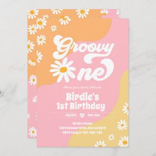 Convites Boho Floral Daisy do Partido do primeiro aniversar