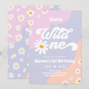 Convites Boho Floral Daisy, Partido primeiro aniversario Se