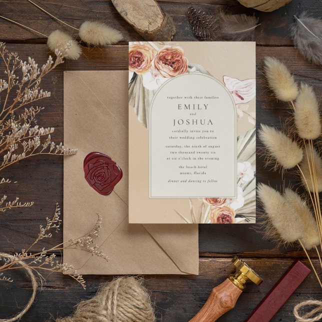 Convites Boho Floral Digital Autumn Wedding (Criador carregado)