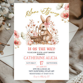 Convites Boho Floral Easter Bunny Baby Shower