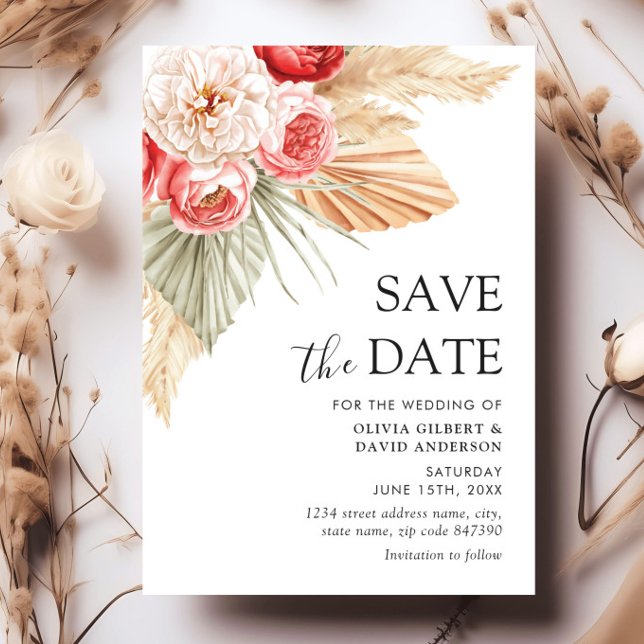 Convites Boho Floral Elegant Fall Summer Wedding (Criador carregado)