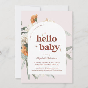 Convites Boho Floral Greenery Botânico Chá de Bebê