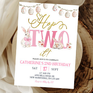 Convites Boho Floral Hop Two It Aniversário