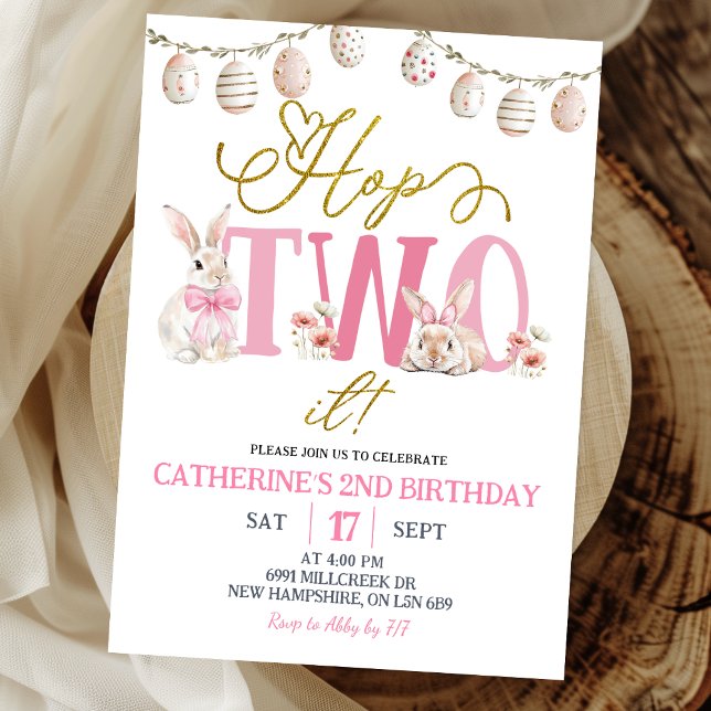 Convites Boho Floral Hop Two It Aniversário (Criador carregado)