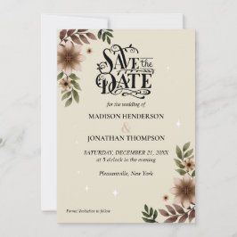 Convites Boho Floral Minimalista Casamento Salve A Data