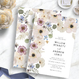 Convites Boho Floral Moderno Botânico