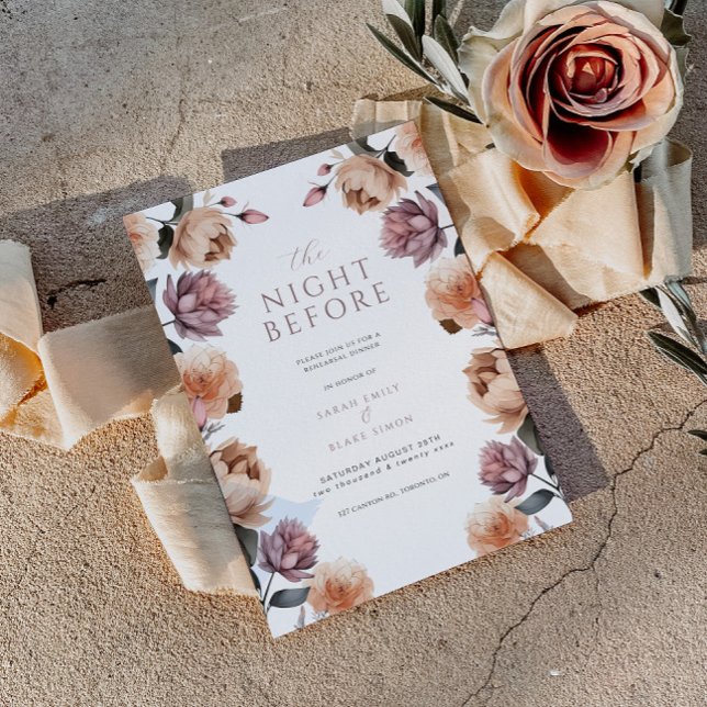 Convites Boho Floral Na Noite Antes Do Janto De Ensaio (Criador carregado)