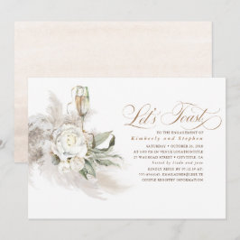 Convites Boho Floral Pampas Grass Festa de noivado Greenery