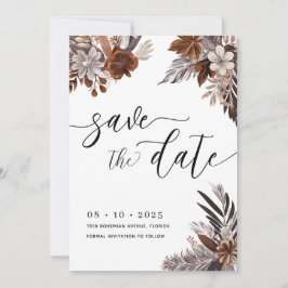 Convites Boho Floral Pampas Salve A Data