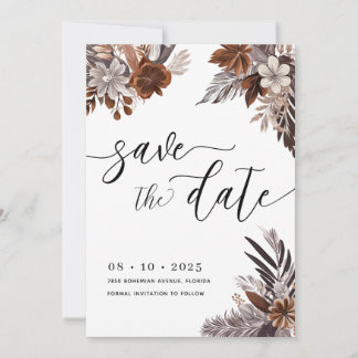 Convites Boho Floral Pampas Salve A Data