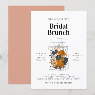 Convites Boho Floral Perfume Bridal Brunt Chá Rosa