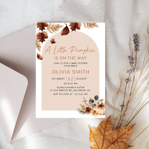 Convites Boho Floral Pumpkin Fall Chá de fraldas