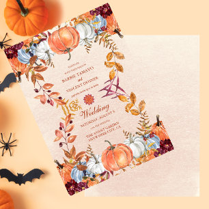 Convites Boho Floral Pumpkin Scrip Weding